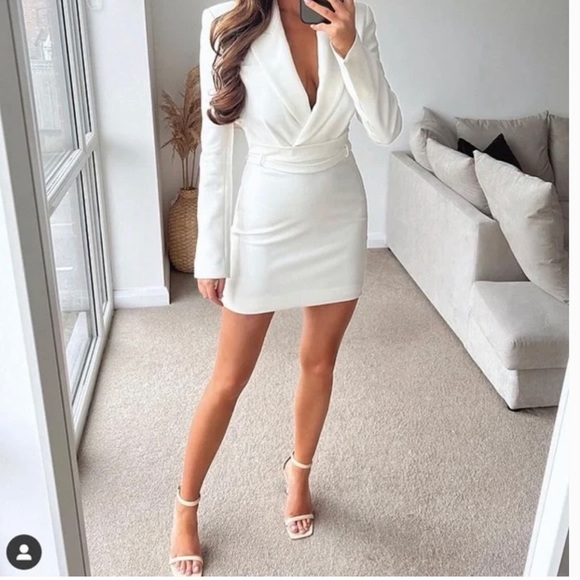 ZARA White Blazer Dress sz XXL - Picture 1 of 11